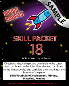 Sample Rocket Series R-18 Action Words & Pictures
