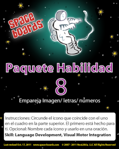 Spanish Edition Astronaut Series A-08 Matching Pictures, Letters & Numbers