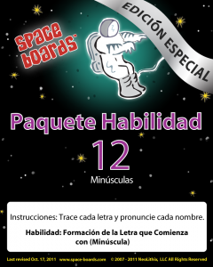 Spanish Special Edition Astronaut Series A-12 Lower Case Letters