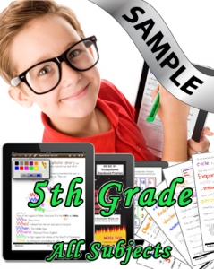 Sample Bundle 5th Grade: Math, Science, Lang. Arts & Social Studies
