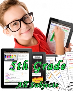 Fifth Grade Bundle: Math, Science, Social Studies and Language Arts