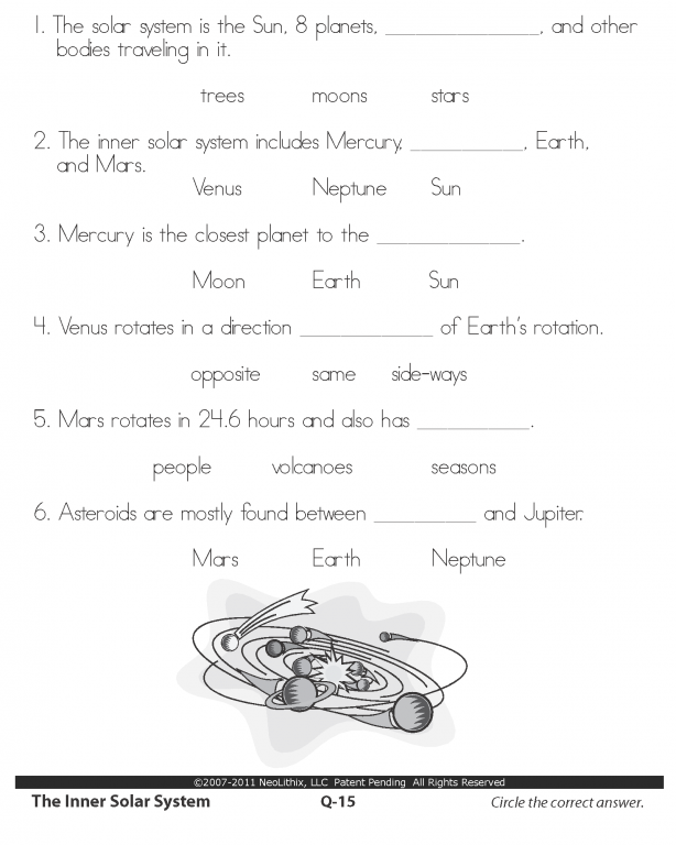 Sixth Grade Science Inner and Outer Solar System